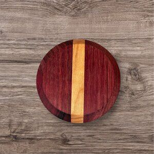 Single Coasters Handcrafted from Walnut Cherry Maple or Purple Heart